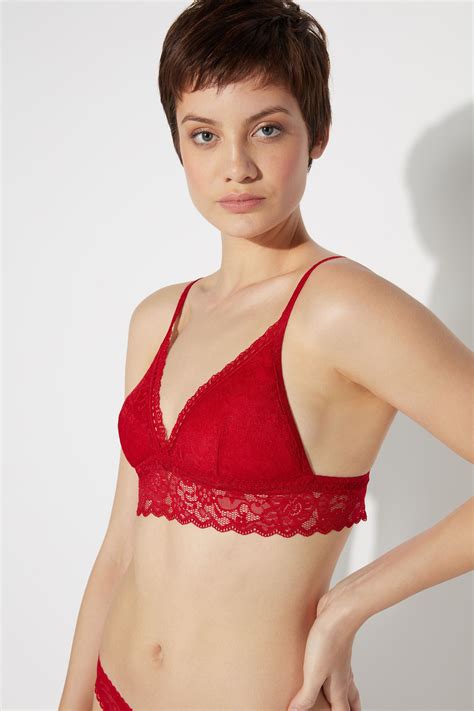 London Special Lace Longline Triangle Bra With Removable Lining From