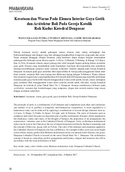 Kesatuan Dan Warna Pada Elemen Interior Gaya Gotik Dan Arsitektur Bali