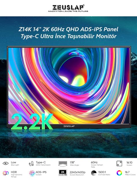 Zeuslap Z K X Hz Ads Ips Panel Type C Fiyat