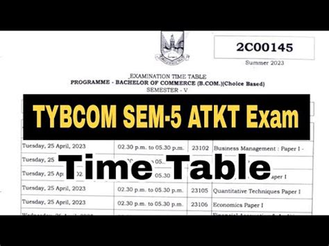 TYBCOM Sem 5 ATKT Time Table अब कय करन ह 5 to 6 Day Strategy