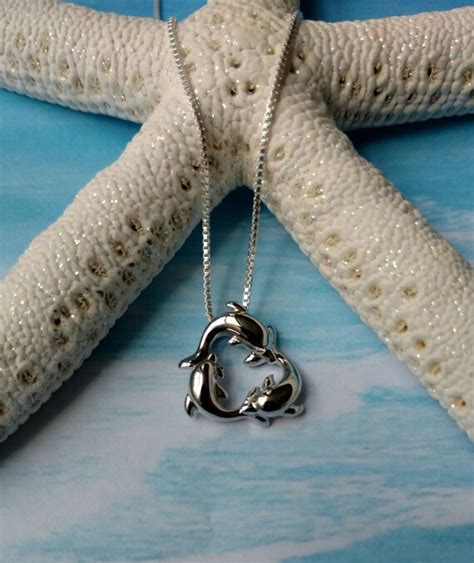 Items Similar To Swimming Dolphin Pendant Sterling Silver Dolphin