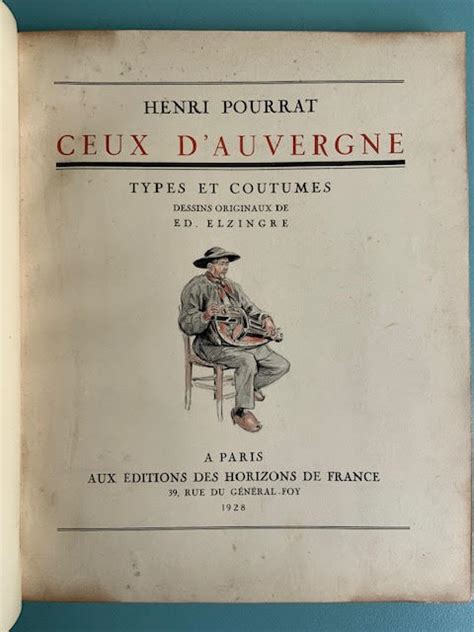 Ceux D Auvergne By Pourrat Henri Tr S Bon Couverture Rigide