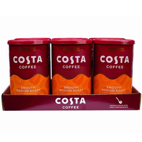 Premium Costa Coffee Instant Coffee - Smooth Medium Roast, 6 x 100g