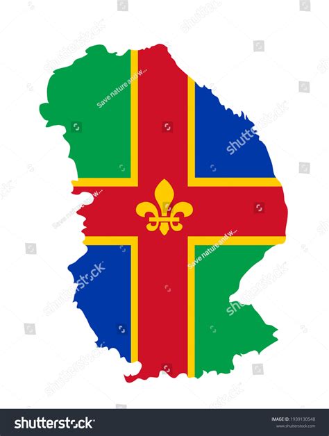 lincolnshire map flag vector silhouette illustration stock vector