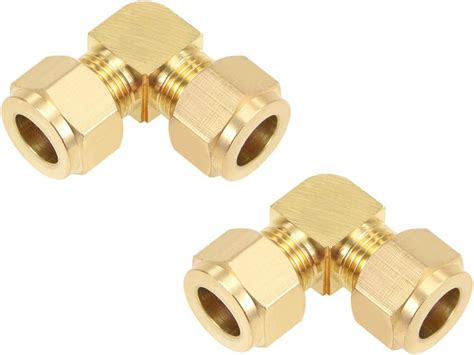 Uxcell Brass Tube Fitting 10mm Od 90 Degree Elbow Pipe Adapters For Water Garden