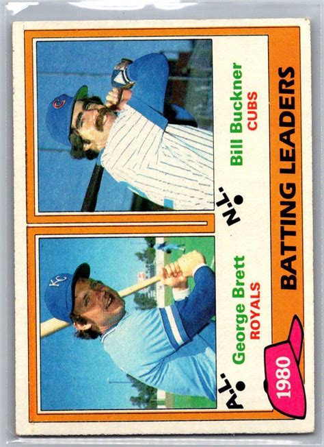 Topps Batting Leaders George Brett Bill Buckner Ebay