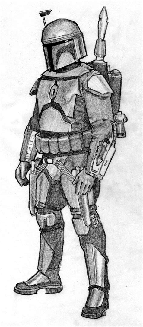 Boba Fett Sketch At Paintingvalley Explore Collection Of Boba