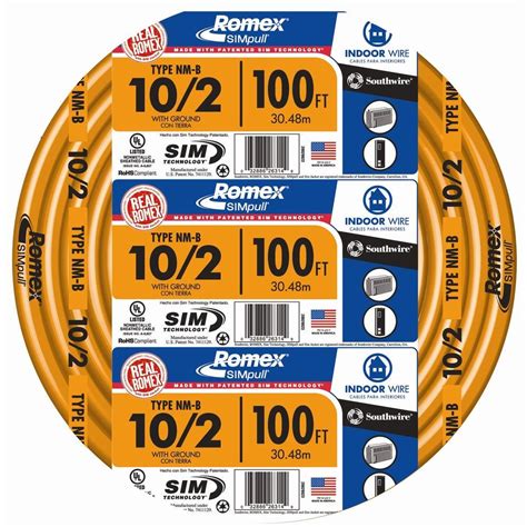 Southwire 100 Ft 102 Solid Romex Simpull Cu Nm B Wg Wire 28829028