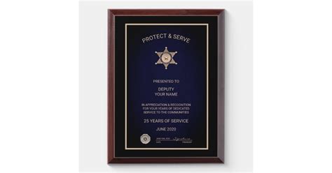 Law Enforcement Retirement Award Plaque | Zazzle