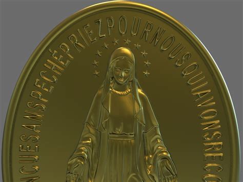 Virgen Milagrosa Miraculous Medal 3d Model 3d Printable Cgtrader