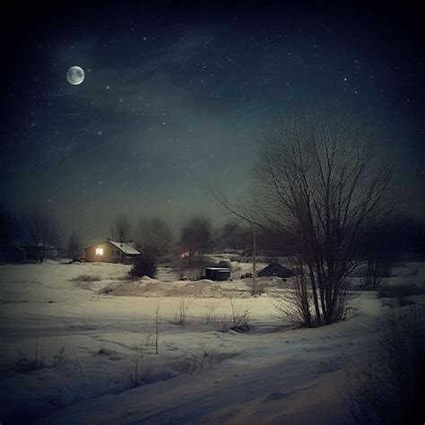 Premium Photo | Old log cabin in snowy forest night