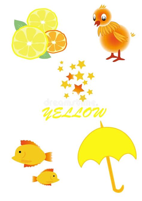 Objects of yellow color stock illustration. Illustration of star - 31524955