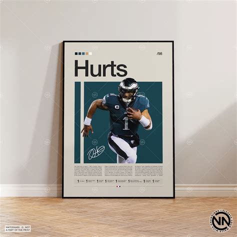 Jalen Hurts Poster Philadelphia Eagles Poster Nfl Poster Sports