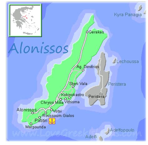 Map of Alonissos, Greece - Greek Islands