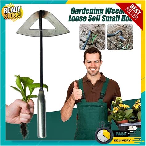 All Steel Hardened Hollow Hoe Handheld Weeding Rake Farms Vegetables