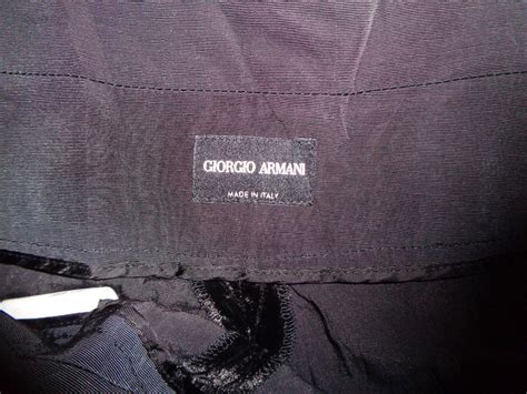 Giorgio Armani Black Velvet Ribbed Textured Wide Leg Gem