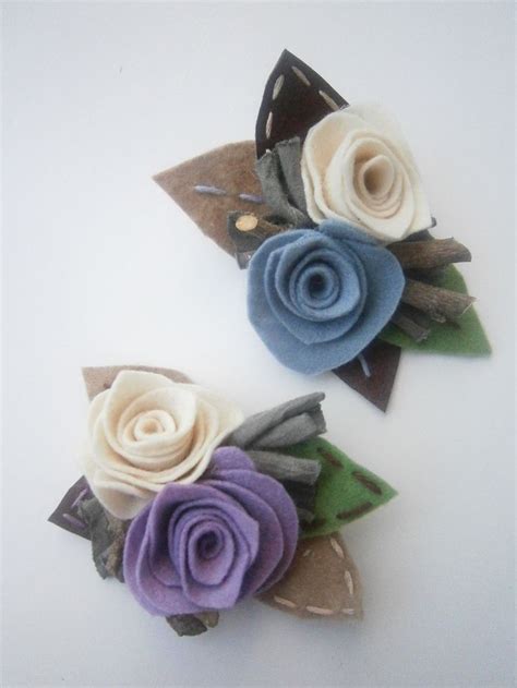 Brooches Light Blue Purple Felt Roses Nel 2024 Idee Fai Da Te Fiori