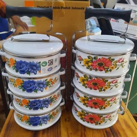 Jual Rantang Enamel 14 4 Maspion Motif Bunga Shopee Indonesia