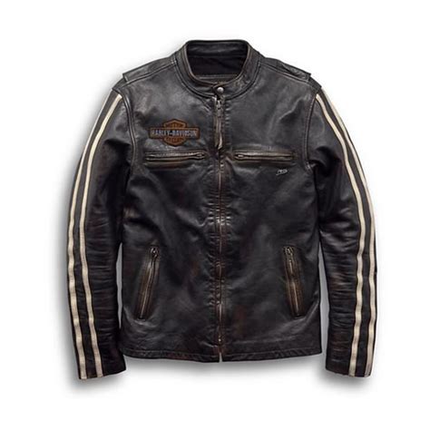 Harley Davidson Sleeve Stripe Leather Jacket Skinler