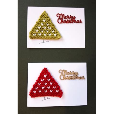 Handmade Christmas Tree Cards Pack Of 2 Numonday