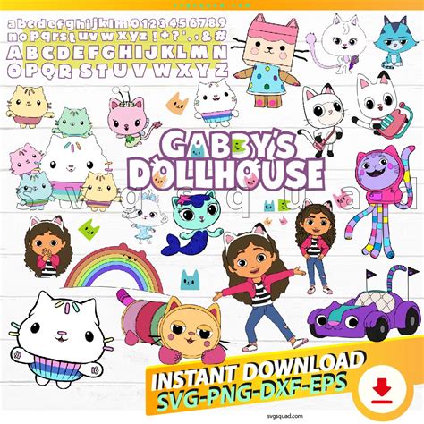 Gabbys Dollhouse Svg Png Gabby Characters Gabby Font Svg