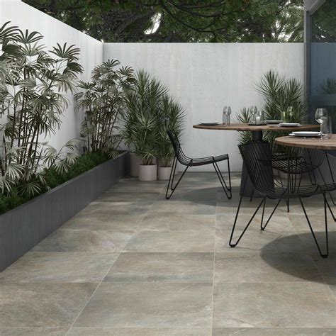 Arizona Anti Slip Grey Stone Effect Porcelain Floor Tile