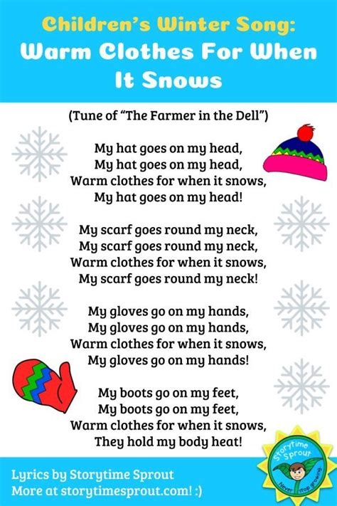 The Poem For Childrens Winter Song Warm Clothes For When It Snows