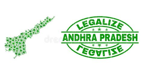 O Cannabis Deixa A Colagem Andhra Pradesh State Map Legaliza O Selo