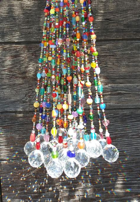 Beaded Crystal Hanging Window Sun Catcher Boho Feng Shui Etsy