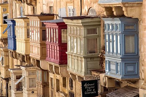 Traditional Maltese Wooden Balconies Photograph By Focus Fotos