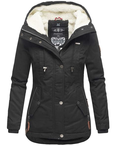 Marikoo Bikoo Damen Winter Jacke B802 Schwarz Größe XS Gr 34 Gol