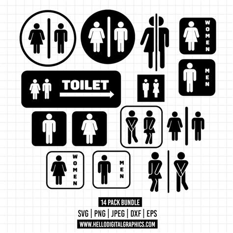 1369 Bathroom Svg Restroom Symbol Svg Restroom Sign Svg Toilet Svg