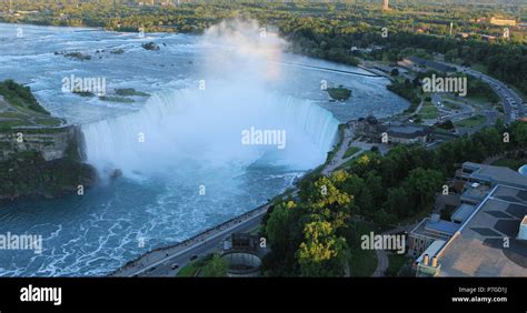 An aerial of the Horseshoe Falls at Niagara Falls, Canada Stock Photo ...