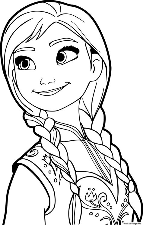 Coloriage Princesse Anna De La Reine Des Neiges Dessin Imprimer