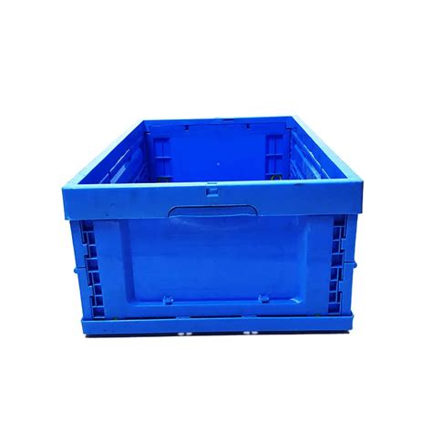 Foldable Stackable Recyclable Plastic Container Box Collapsible Storage Folding Crate With Lid