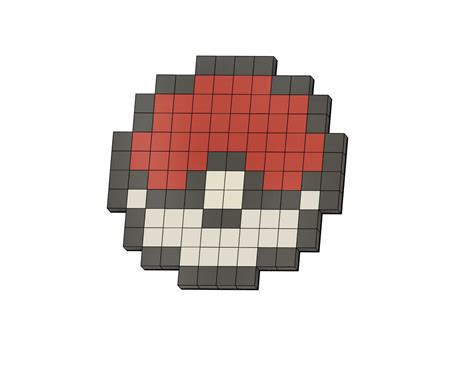 Pokeball Pixel Art Grid