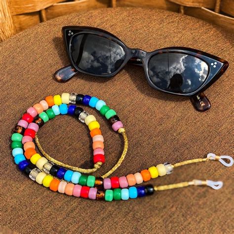 Big Bead Sunglasses Chain Beaded Sunglass Strap Influencer Etsy In