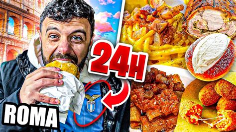 MANGIO Per 24 ORE SOLO CIBO ROMANO Daje YouTube