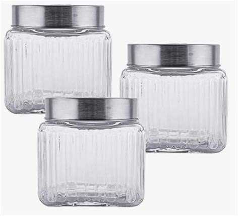 Roxx Glass Jar Set Set Of 3 Pieces 900ml Velan Store