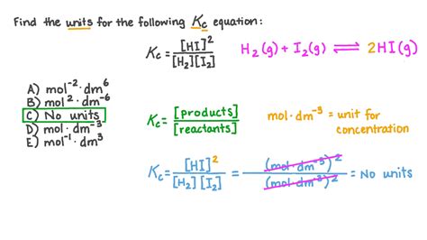 Question Video Calculating The Units Of A C Equation Nagwa