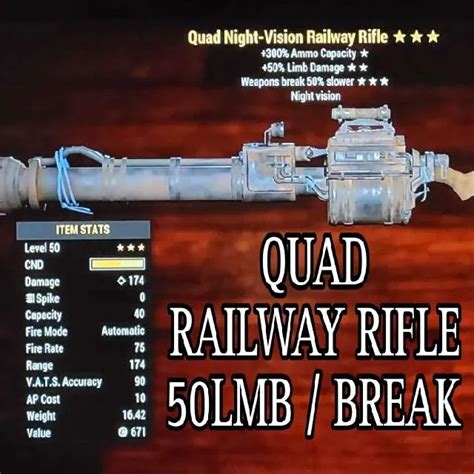 Weapon Quad Railway Rifle Fallout 76 Game Items Gameflip