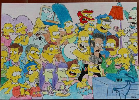 The Simpsons watching TV by AnaScarlet on DeviantArt