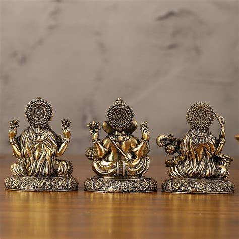 Brass Superfine Lightweight Intricate Ganesh Lakshmi Saraswati Idols ...