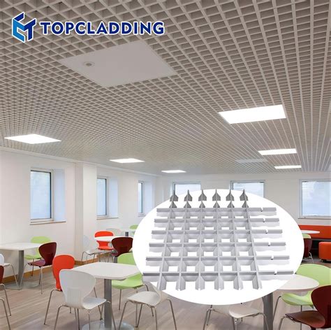 Shopping Mall Acoustic False Suspended Aluminum Metal Open Grid Steel