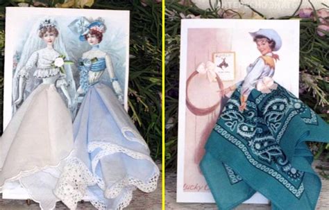 Фантазийные открытки с использованием носовых платков | Винтажная ...