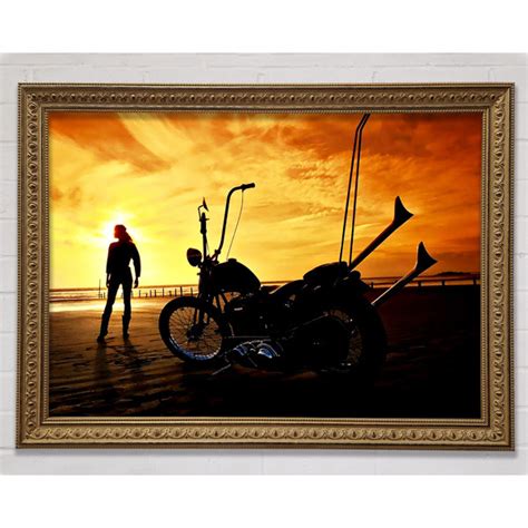 Ebern Designs Harley Davidson Sonnenuntergang Druck Wayfair De