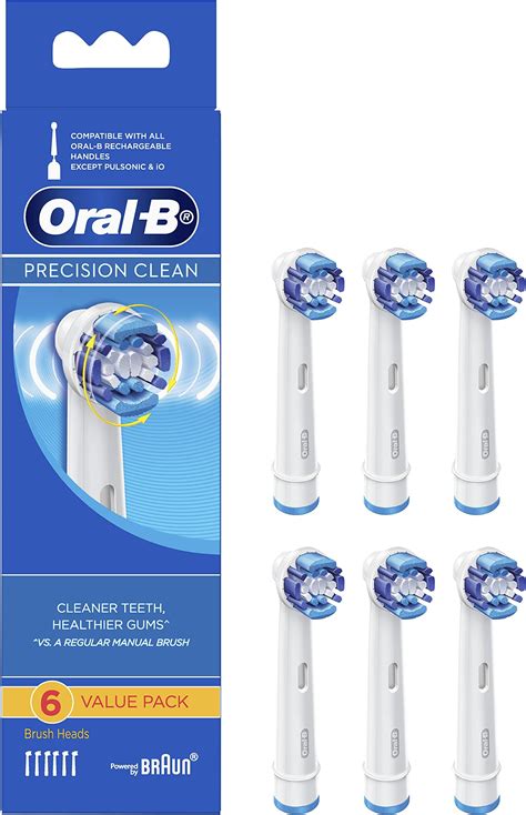 Braun Oral B Precision Clean Replacement Toothbrush Heads Pack Of 6