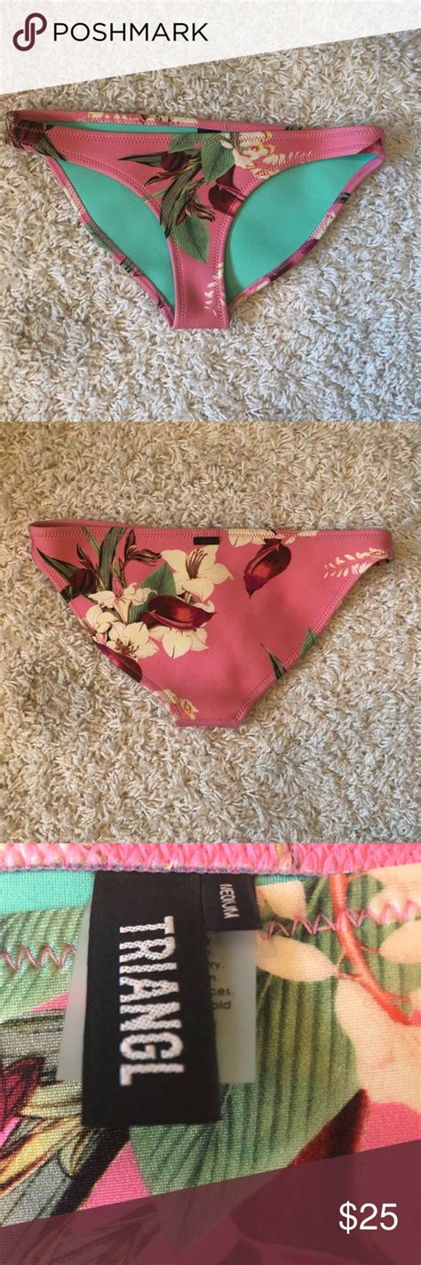 Pink Floral Triangl Bikini Bottoms Triangle Bikini Triangl Swimwear