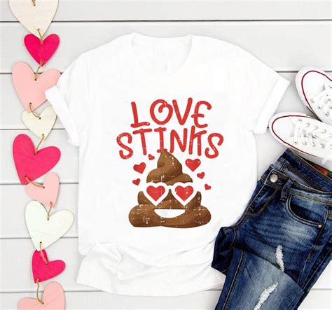 Love Stinks Valentines Day Shirt Funny Poop Emoji Emoticon Etsy