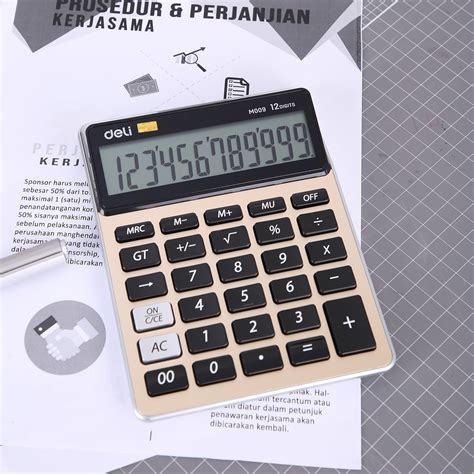 Deli Calculator 12 digit Metal surface office fina... – Grandado
